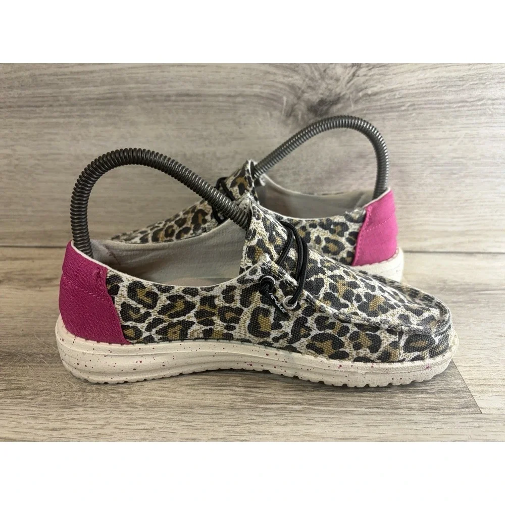 Hey‎ Dude Wendy Youth Cheetah Leopard Animal Print Loafers Slip On Shoes Y4 L5